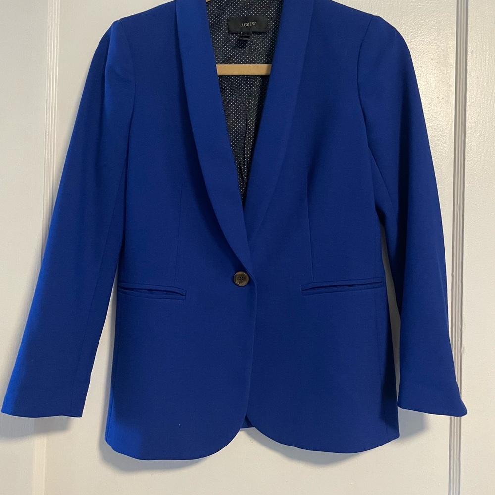 J. Crew Wool Blend Parke Blazer | Blue | Beautiful details | size 2P - Picture 3 of 11